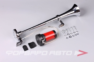 Сигнал звуковой 12V однорожковый воздушный с компрессором, музыкальный (хром) SKYWAY S07601054