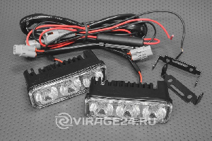 Ходовые огни, дневные (DRL/ДХО) 12V 3*4,5w металлический корпус LED DRL DL-3