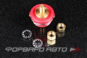 Клемма проходная Cole Hersee 9,5мм 250A, красная  