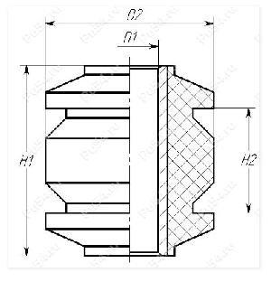 Сайлентблок из ремкомплекта рейки (1 деталь из 2-ух) ПОЛИУРЕТАН 1-20-854