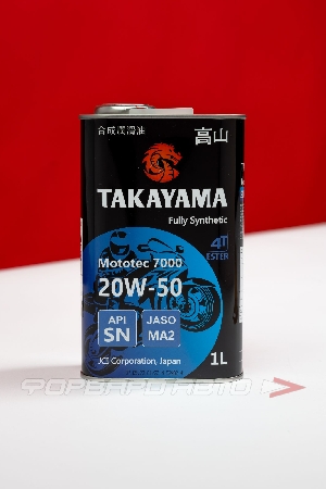 Масло моторное 20W50 1л, 4T Mototec 7000 SN MA-2 металл (c) TAKAYAMA 605578