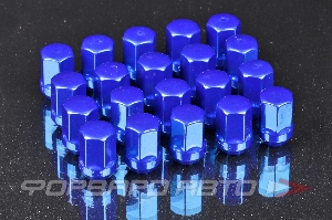 Гайки колеса 12*1,25*32 конус, ключ на 19, КОМПЛЕКТ, синие, блистер Save Car N087_12x1.25_Blue-32
