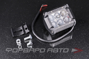 Фара светодиодная 12V/24V 18W 6000K, 6 диодов дальний, 95*70*65 мм прямоугольная SKYWAY S07201032