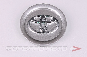 Колпачок ступицы для литых дисков Toyota, D73/77мм, Grey+3D хром лого <> TY-14
