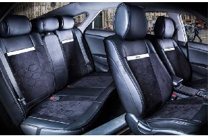 Чехлы на сиденья (5 подголовников) экокожа-велюр  "EVOLUTION PLUS" CARFASHION 22439