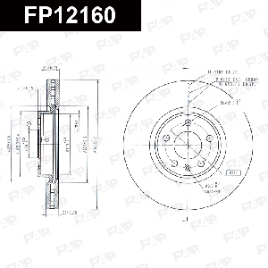 Диск тормозной FAP FP12160