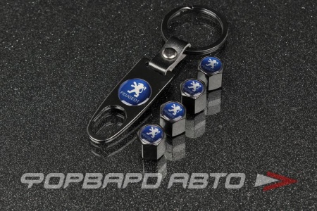 Купить Колпачок вентиля колеса PEUGEOT брелоком, черный MELCO RS-08364