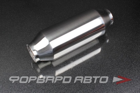 Купить Резонатор универсальный вход/выход = 64 мм, D корпуса = 103 мм, длина = 300 мм (нержавейка, полированная) AUTOBAHN88 