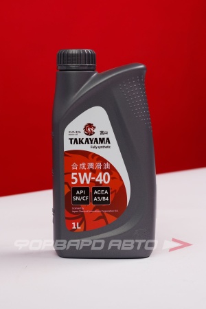 Купить Масло моторное 5W40 1л, SN/СF A3/B4 пластик (с) TAKAYAMA 605528