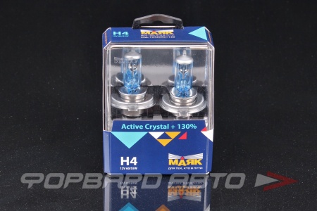 Купить Лампа H4 12V 60/55W P43t +130% Activ Crystal МАЯК 72420AC130