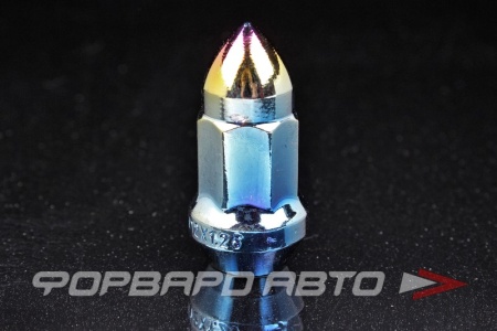 Купить Гайка колеса 12*1,25*40 конус с выступом, "ПУЛЯ", семигранник, неохром, ключ K192107S ВЕКТОР 327444 Ti