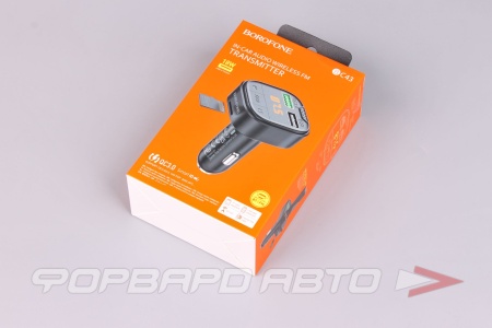 Купить Модулятор FM трансмиттер с bluetooth, 3,1A 2USB 18W QC 3.0, цвет черный BOROFONE BC43