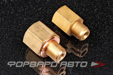 Купить Фитинг переходник M10*1,0 (вход) - М10*1,0 (выход) для ручника гидравлического с цилиндром Daewoo под торм.трубку ВАЗ M10*1,25 мм, латунь AB88 