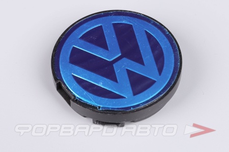 Купить Колпачок ступицы для литых дисков Volkswagen, D52/55мм, h2.5-6мм, Black/silver <> VW-01