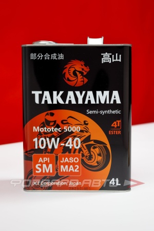 Купить Масло моторное 10W40 4л, 4T Mototec 5000 SM MA-2 металл (с) TAKAYAMA 605580