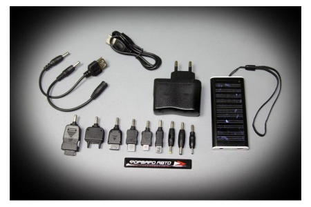 Купить Устройство зарядное для телеф., (на солн батар.11 перех. метал.корпус), Тайвань  