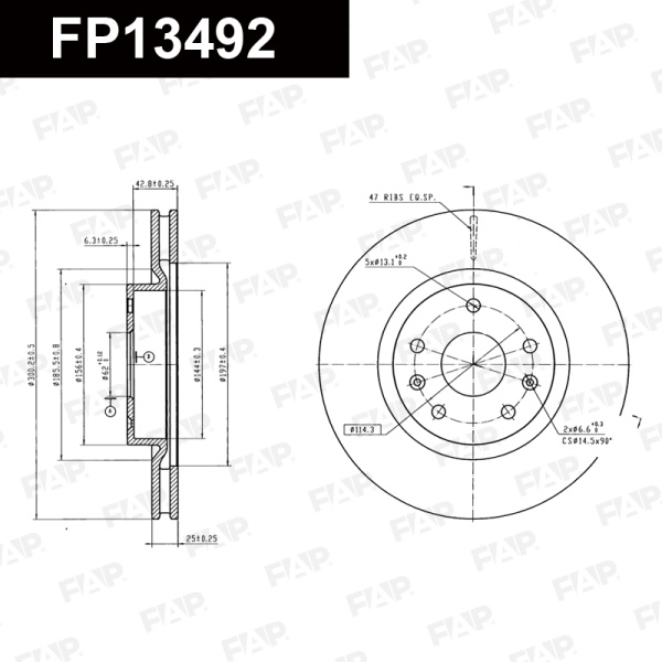 Диск тормозной FAP FP13492