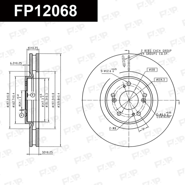 Диск тормозной FAP FP12068