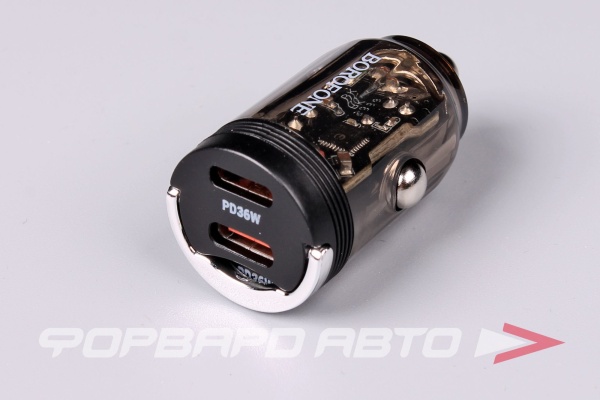 Устройство зарядное в прикуриватель PD36W (2C), цвет черный BOROFONE BZ29B