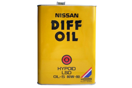 Масло трансмиссионное 80W90 4л, Nissan DIFF OIL Hypoid LSD NISSAN KLD3180904