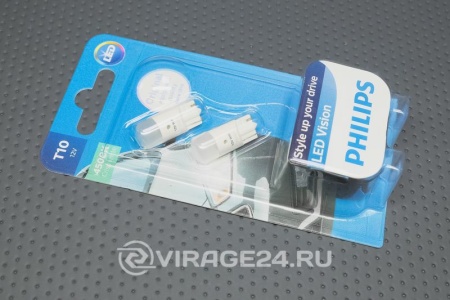 Купить Лампа светодиодная 12V T10 4500K PHILIPS 12791 LED-4KB2