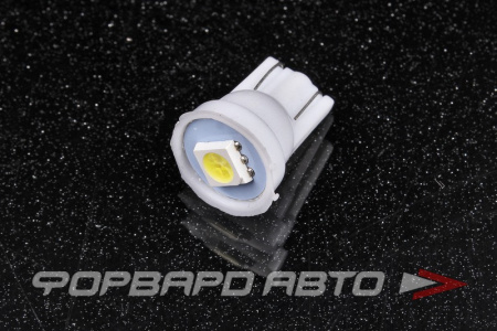 Лампа светодиодная 12V T10 1SMD короткая, белая Китай 