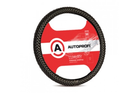 Купить Оплетка руля (М) экокожа,полностью плетёная LUXURY, черная AUTOPROFI 
