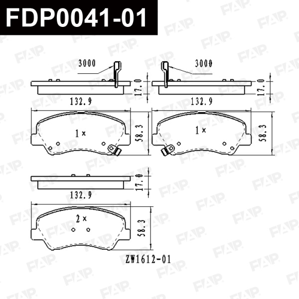 Колодки тормозные FAP FDP0041-01