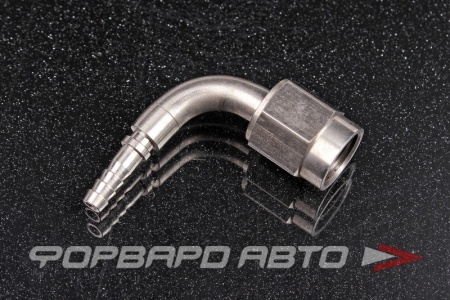 Купить Фитинг AN3, 90°, под обжим, для тефлонового шланга PTFE, нержавеющая сталь AB88 