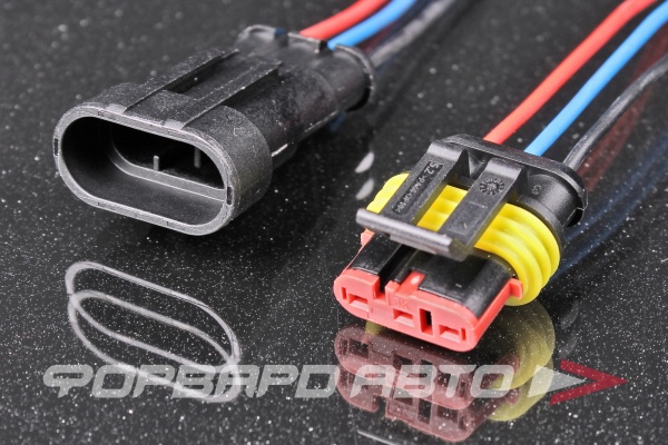 Разъем 3 провода герметичный гнездовой + штыревой МАЯК МРГ-001-3-1.5