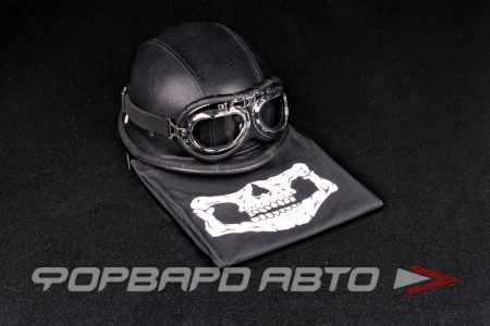 Купить Шлем открытый + очки, размер L (590-600мм), черный <> 