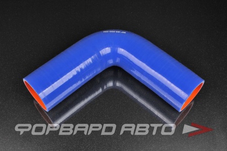 Купить Патрубок силиконовый 65 мм, 90°, L=200*200 мм, синий MELCO 90°-65-200-200