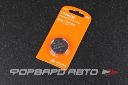 Купить Элемент питания 3V для брелоков сигнализаций литиевая AIRLINE CR2430-01