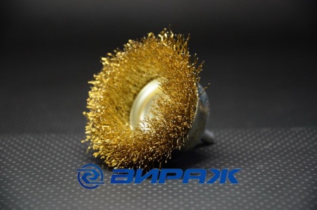 Купить Корщетка чашка желт. для дрели со шпилькой Ф65  