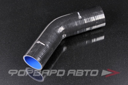 Купить Патрубок силиконовый 60-64 мм, 45°, L=150*150 мм, 4 слоя армировки, чёрный FORA ASHU04-45-60>64