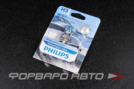 Купить Лампа H3 12V 55W WhiteVision ultra, блистер PHILIPS 12336WVUB1