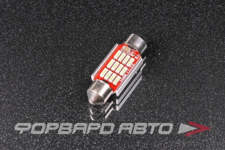 Купить Лампа светодиодная 12V T11 (C5W) 12 SMD диода, 36мм, белая, обманка, радиатор SKYWAY S08201309