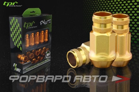 Купить Гайки колесные 12*1,5*45 конус, 16 шт. и 4 секретки, алюминий, золотистые TPI TPI-FN04