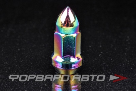 Купить Гайка колеса 12*1,5*40 конус с выступом, "ПУЛЯ", семигранник, неохром, ключ K192107S ВЕКТОР 327445 Ti