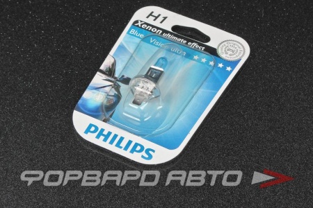 Купить Лампа H1 12V 55W Blue Vision блистер PHILIPS 12258 BVUB1