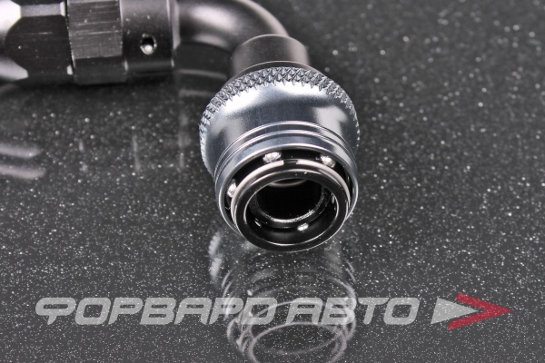 Фитинг AN6 90°, под шланг тефлоновый PTFE, быстросъемный (quick release) "мама" (female) AB88 