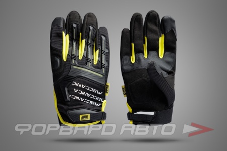 Купить Перчатки автомеханика MECH, черный/желтый, размер XL OMP OMPS19111019
