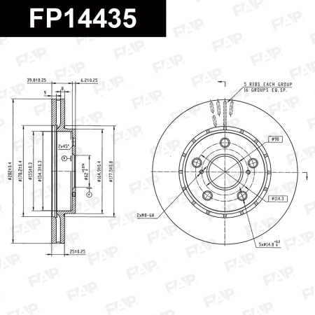 Купить Диск тормозной FAP FP14435