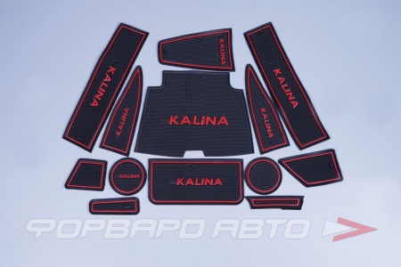Купить Коврики панели для автомобиля ВАЗ 2192  Калина-2 СПОРТ (черно/красный к-т.) ПЛАСТИК 