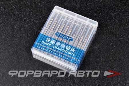 Купить Набор свёрл 0,4-1,3мм (10шт) для сборки пластиковых моделей MANWAH MW-2113-C