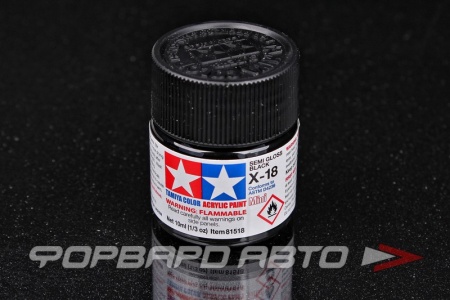 Купить Краска полуматовая черная, X-18 Semi Gloss Black, 10 мл. FUJIMI X-18