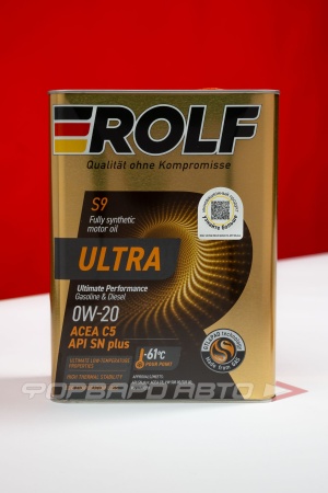 Купить Масло моторное 0W20 4л, Ultra C5 SN Plus ж/б (с) ROLF 322940 Купить Масло моторное 0W20 4л, Ultra C5 SN Plus ж/б (с) ROLF 322940