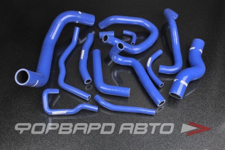 Купить Патрубки всей системы охлаждения силиконовые Nissan Silvia S13 SR20DET синие (13 штук) AUTOBAHN88 
