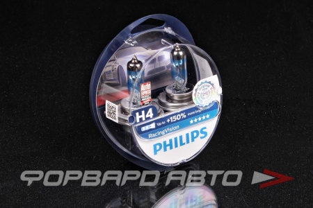 Купить Лампа H4 12V 60/55W P43t-38  RacingVision PHILIPS 12342 RVS2