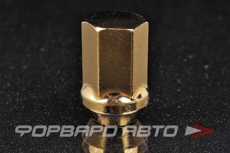 Купить Гайка колеса 12*1,25*35 конус с выступом, ключ на 19, сталь, золотая ВЕКТОР 801444 GD-Cr